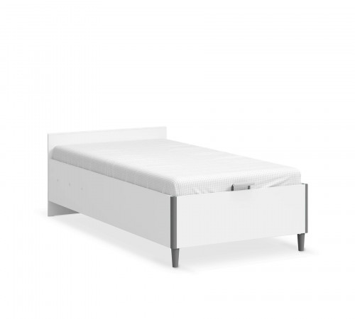 Študentská posteľ s úložným priestorom L WHITE (100x200 cm)
