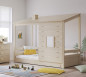 náhled Detská posteľ- domček 3 MONTES NATURAL (komín+panel s oknom)