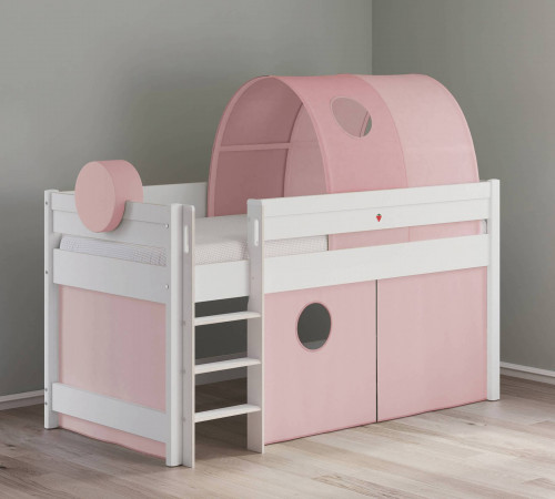 Detská posteľ- vyvýšená MONTES WHITE ružová