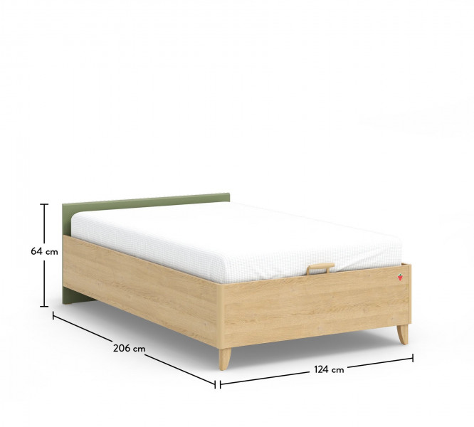 detail Študentská posteľ s úložným priestorom XL LOOF (120x200 cm)