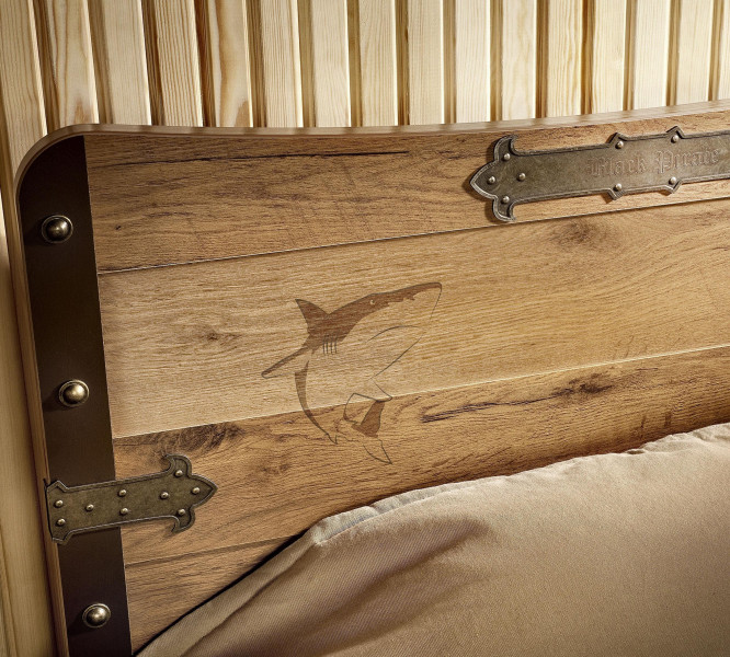 detail Detská posteľ XL BLACK PIRATE (120x200 cm)