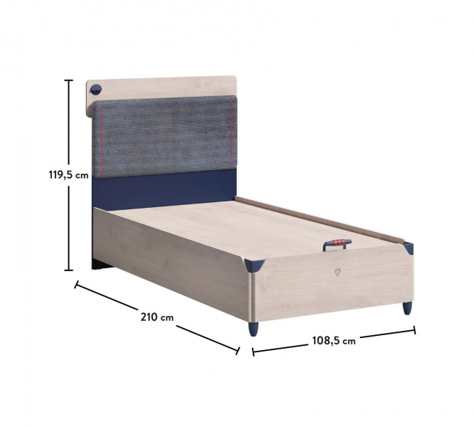 detail Študentská posteľ s úlož. priestorom TRIO LINE (100x200 cm)