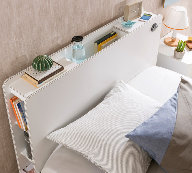detail Študentská posteľ s úložným priestorom WHITE