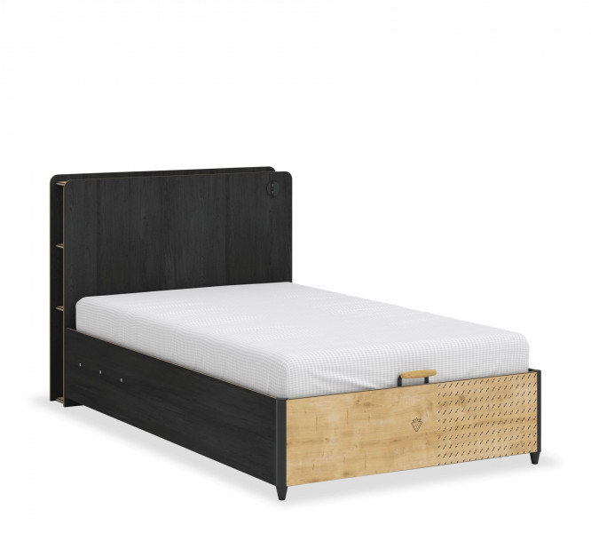 detail Študentská posteľ s úložným priestorom BLACK (120x200 cm)