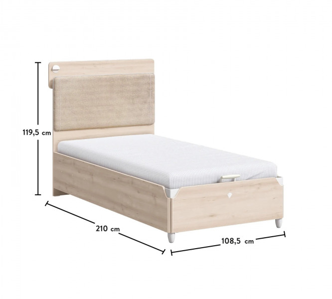 detail Študentská posteľ s úlož. priestorom DUO LINE (100x200 cm)