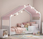 náhľad Detská posteľ- domček 1 MONTES WHITE ružová