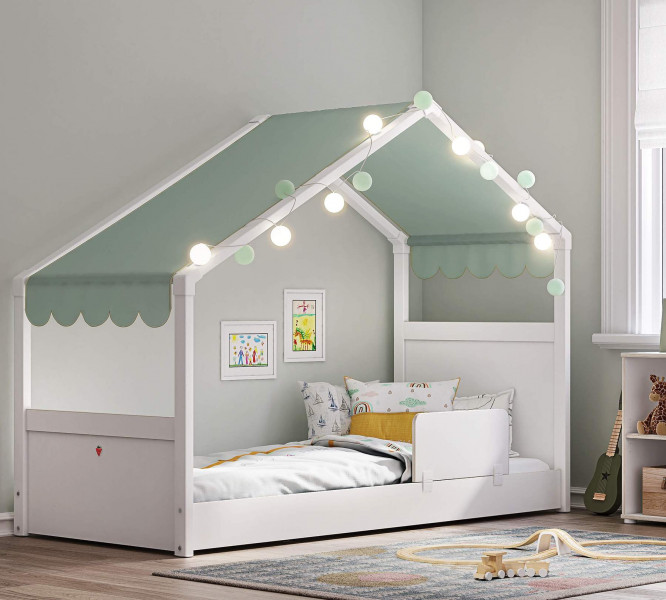 detail Detská posteľ- domček 1 MONTES WHITE zelená