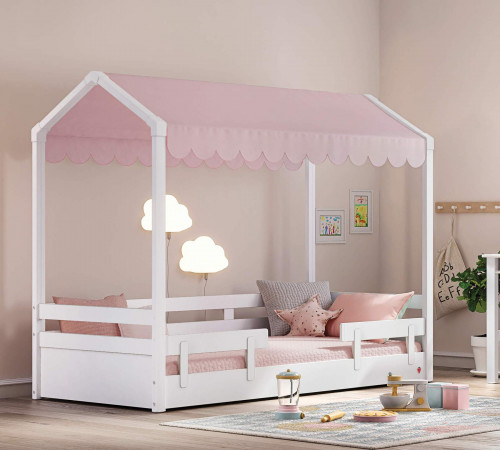 Detská posteľ- domček 2 MONTES WHITE ružová