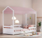 náhľad Detská posteľ- domček 2 MONTES WHITE ružová