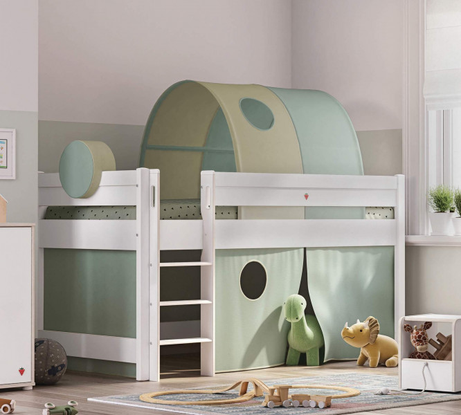 detail Detská posteľ- vyvýšená MONTES WHITE zelená