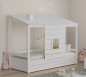 náhľad Detská posteľ - Domček 3 MONTES WHITE (90x200 cm)