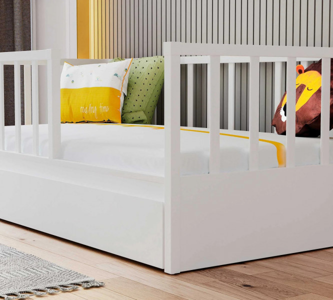 detail Detská posteľ bez strechy ALFA MONTES WHITE (100x200 cm)