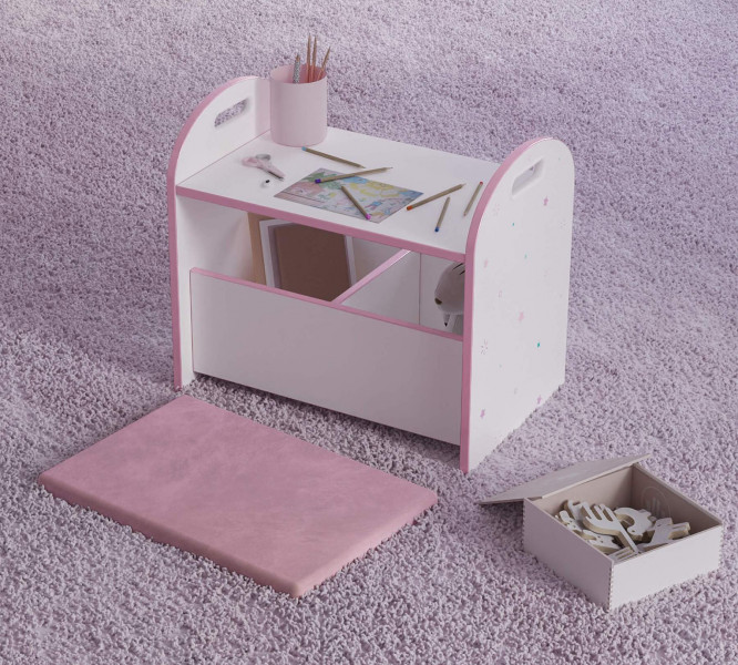 detail Detský taburet/box na hračky PRINCESS