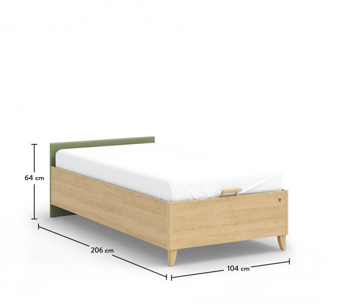 detail Študentská posteľ s úložným priestorom L LOOF (100x200 cm)